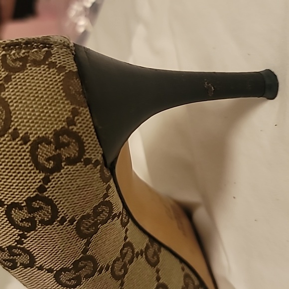 GUCCI VINTAGE 💯 AUTHENTHIC CLOTH HEEL SIZE 7B PRE-OWNED VERY GOOD COND - Picture 10 of 13